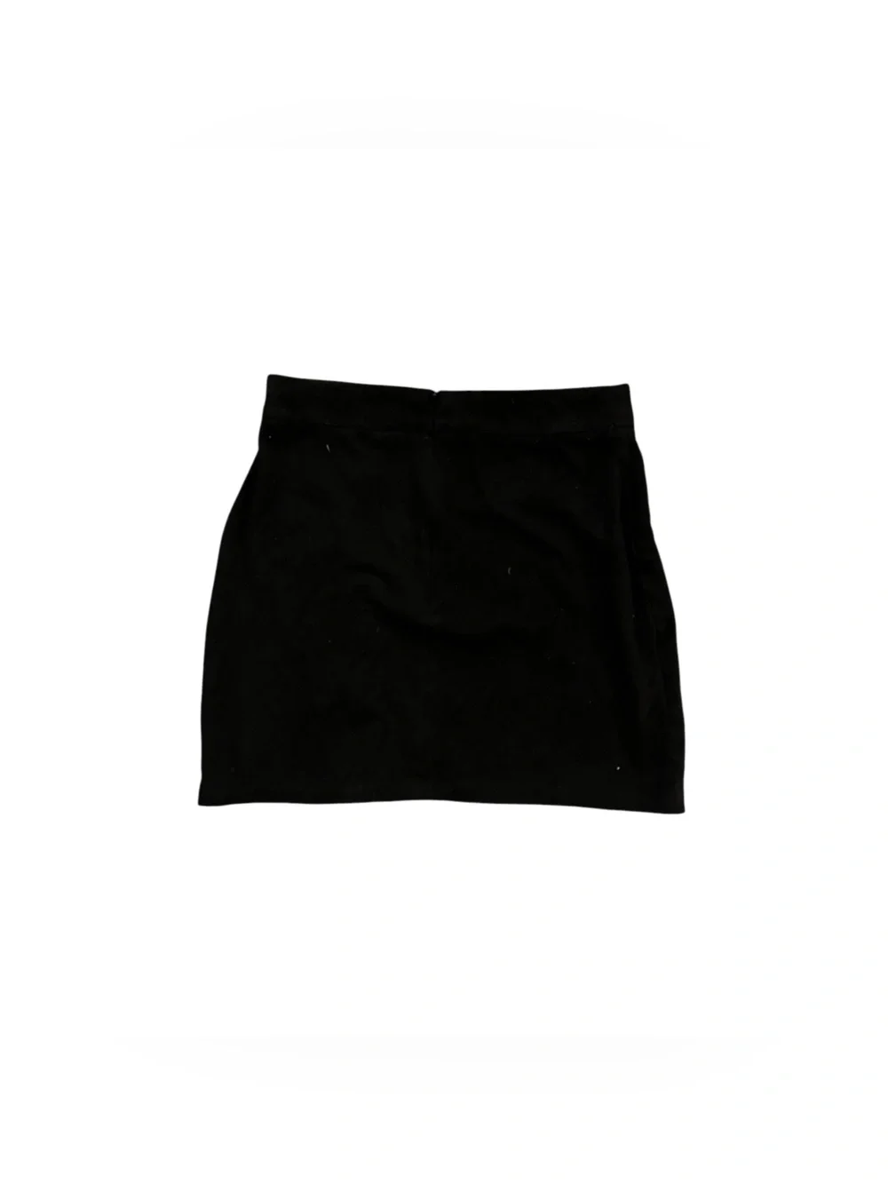 MANGOPOP Faux Suede Lace Up Mini Skirt Black High Waist Size S